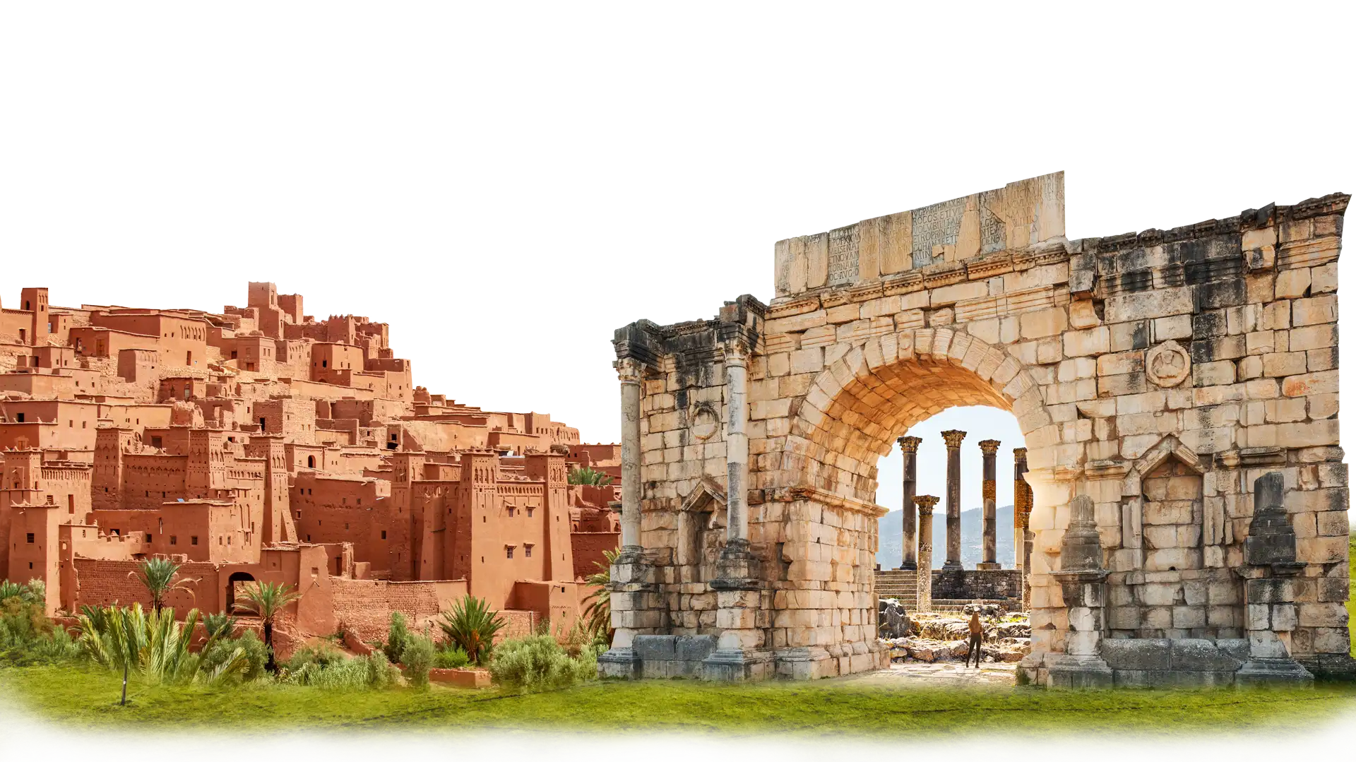 volubilis and kasbah ait benhaddou