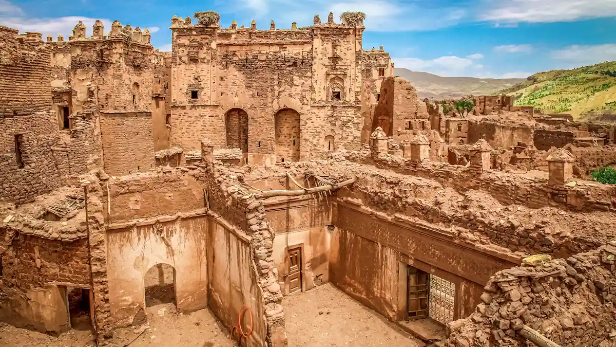 ruins of an old kasbah talouet in morocco