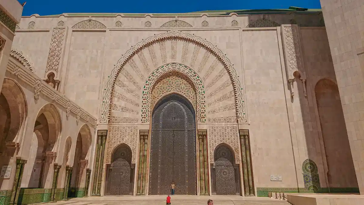 giant silver doors of the mosque hassan 2 - 10 best places to visit in morocco