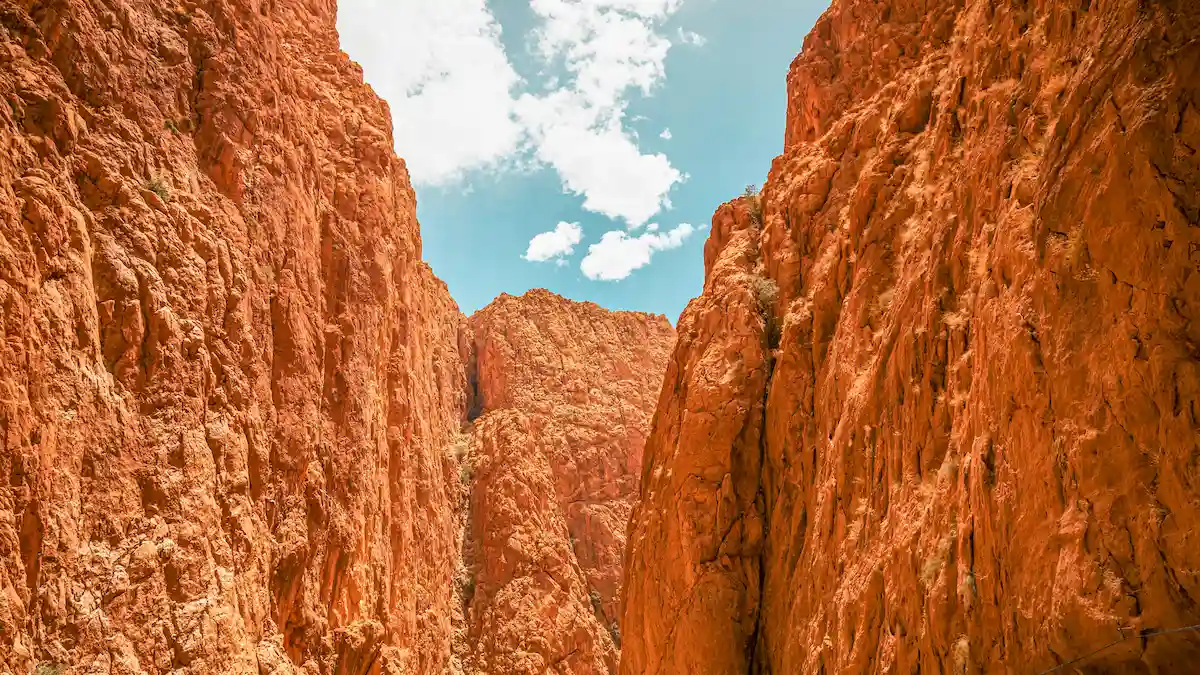 mountain of todra goerge and the blue sky