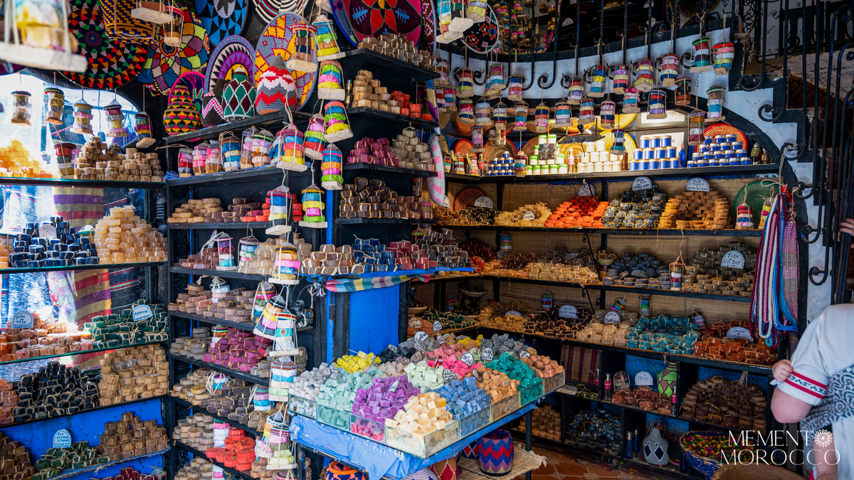 colorful soap in a soap shop in chefchaouen morocco