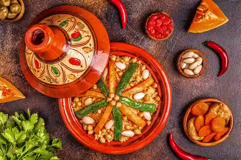 moroccan tagine pot with tea pot - what is a moroccan Tagine