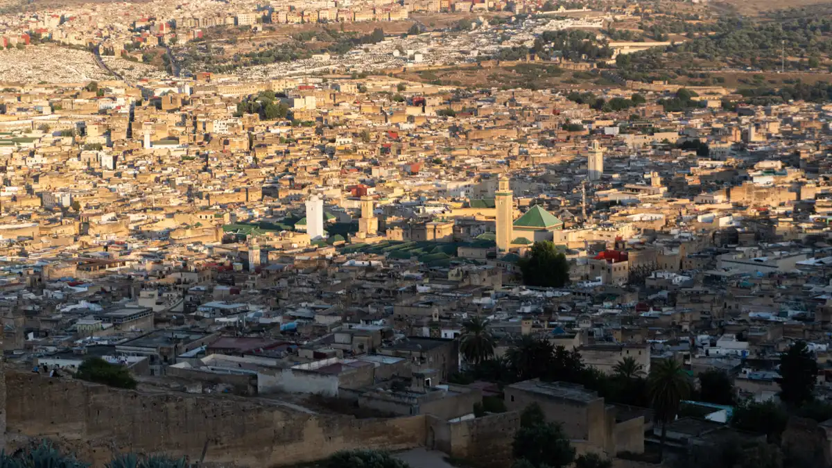 Fez walled city from the marinid tombs