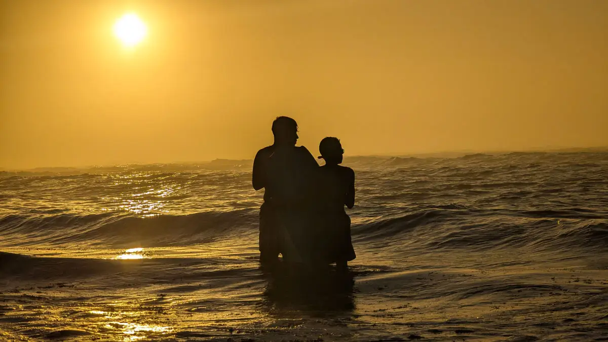 sunset at the beach in morocco