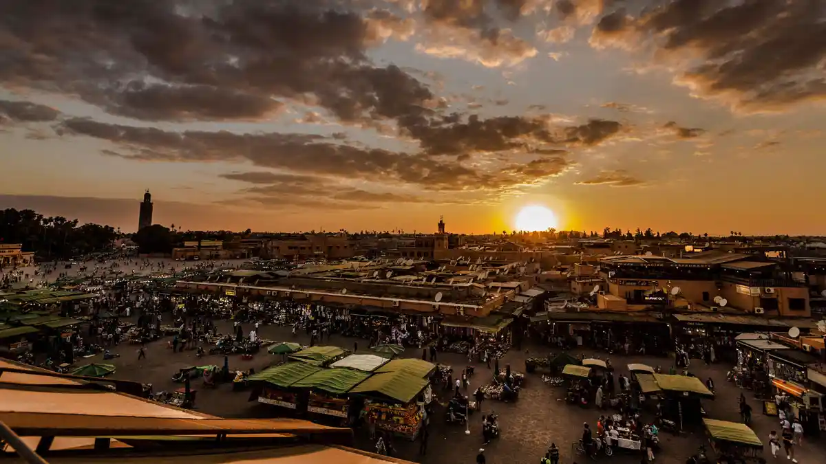 jamaa el fena square during sunset