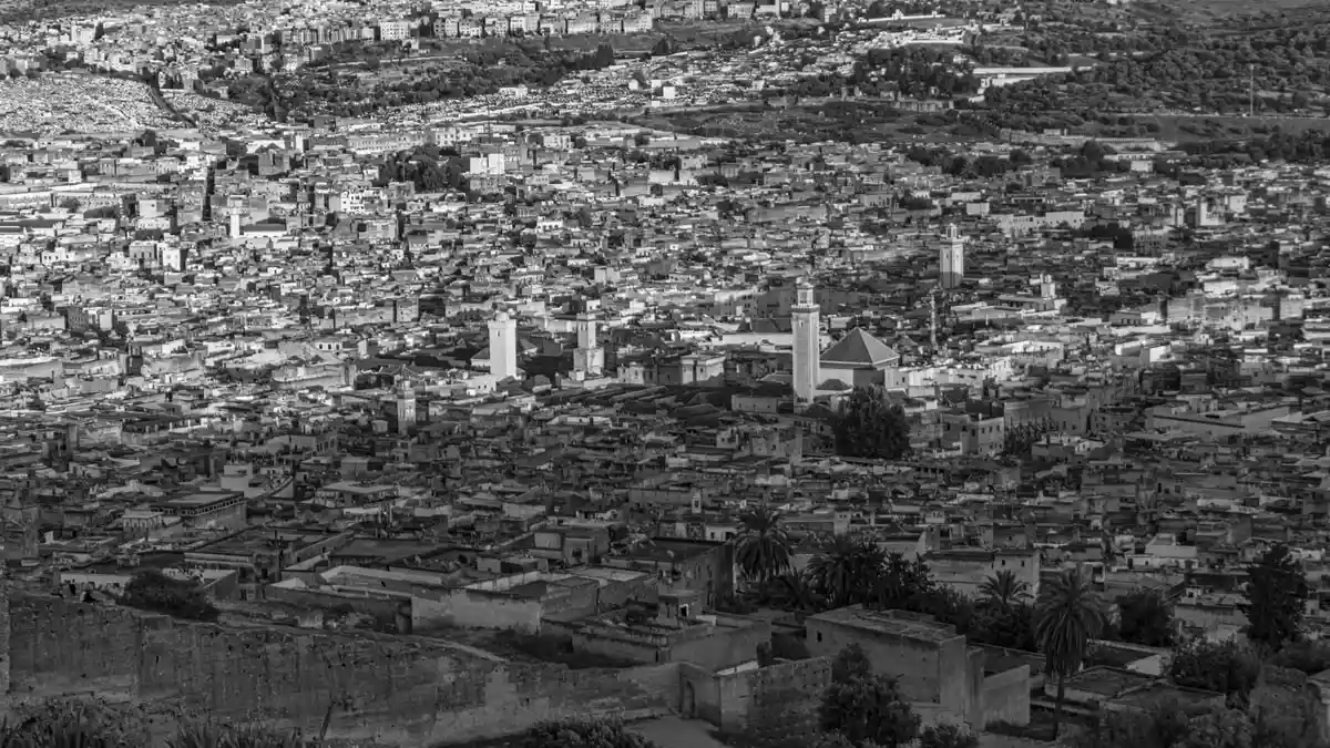 panoramic view of fez from the marinid tombs 