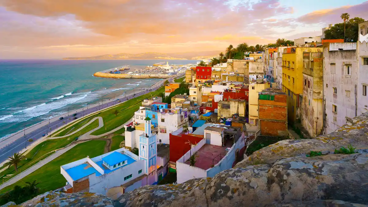 view of tangier medina with the ocean view