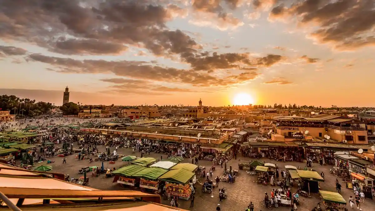 jamaa el fna during sunset